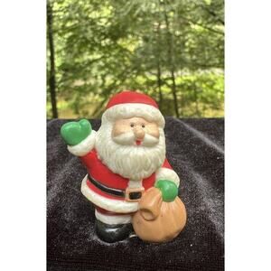 Russ Vintage 1987 Santa Claus Christmas Figurine Ceramic Waving Rare -BA MM